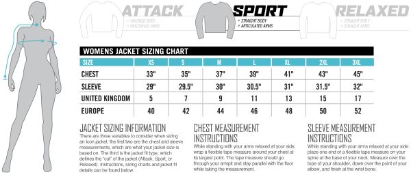 Womens coat size outlet chart